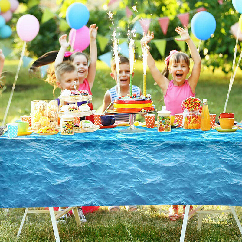3pcs Ocean Wave Tablecloth Prints Dining Desk Table Cover Beach Picnic Blanket