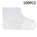 100pcs Disposable Plastic Foot Covers Bags Clear Booties Bath Paraffin N8L6