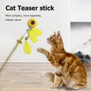 Feather Bell Daisy Chaser Wand Funny Kitten Cat Teaser Rod Interactive Stic
