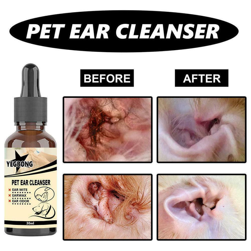 Pet Eye Drops Ear Cleaning Liquid Pet Cat Dog Auricular Mites Killer Puppy T3N5