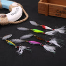 Rotating Sequins Lures with Color Feather Belt 3 Treble Hooks Fishing Tackles