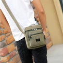 3pcs Men Canvas Zip Casual Travel Crossbody Shoulder Bag(Army Green)