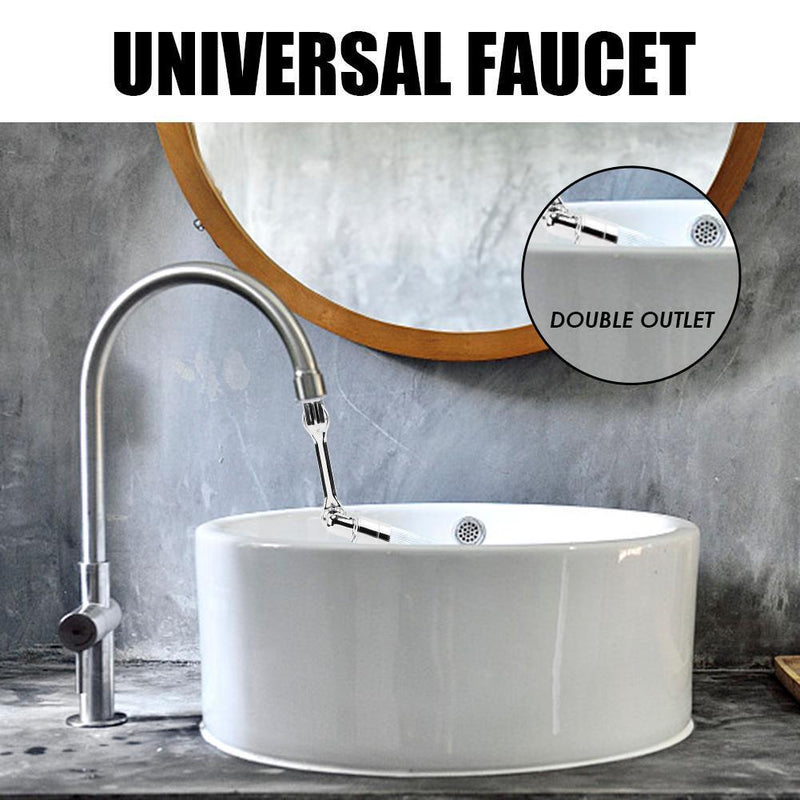 Kitchen Bathroom Extend Faucet Universal Sink Basin Tap Nozzle (Double)