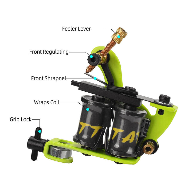 10-Wrap Serif Tattoo Machine Uninterrupted Stable Starter Secant Equipment