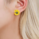 Pairs Small Women Cute Asymmetrical Daisy Flower Stud Earrings Jewelry Earrings