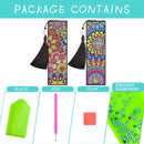 2pcs DIY Diamond Painting Leather Bookmark Special Shape Drill Tassel Art C