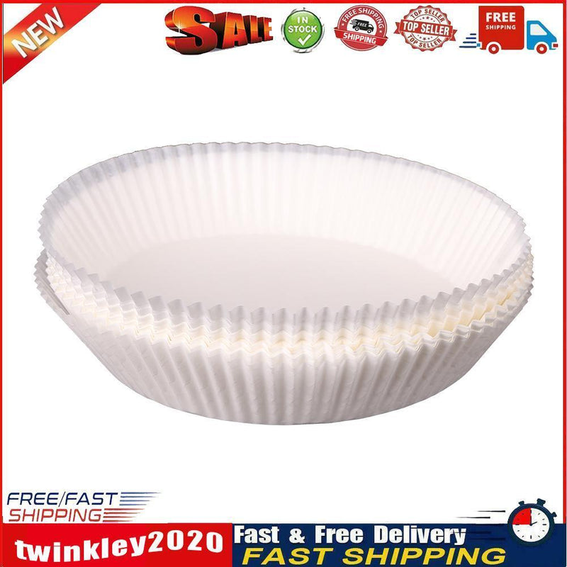 50pcs Air Fryer Liner Mat Wood Pulp Steamer Paper Oven Baking Mats (White) Newly