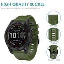 Silicone Strap for Garmin Fenix 7/6 Pro/5 22mm Sport Watch Bracelet (Green)