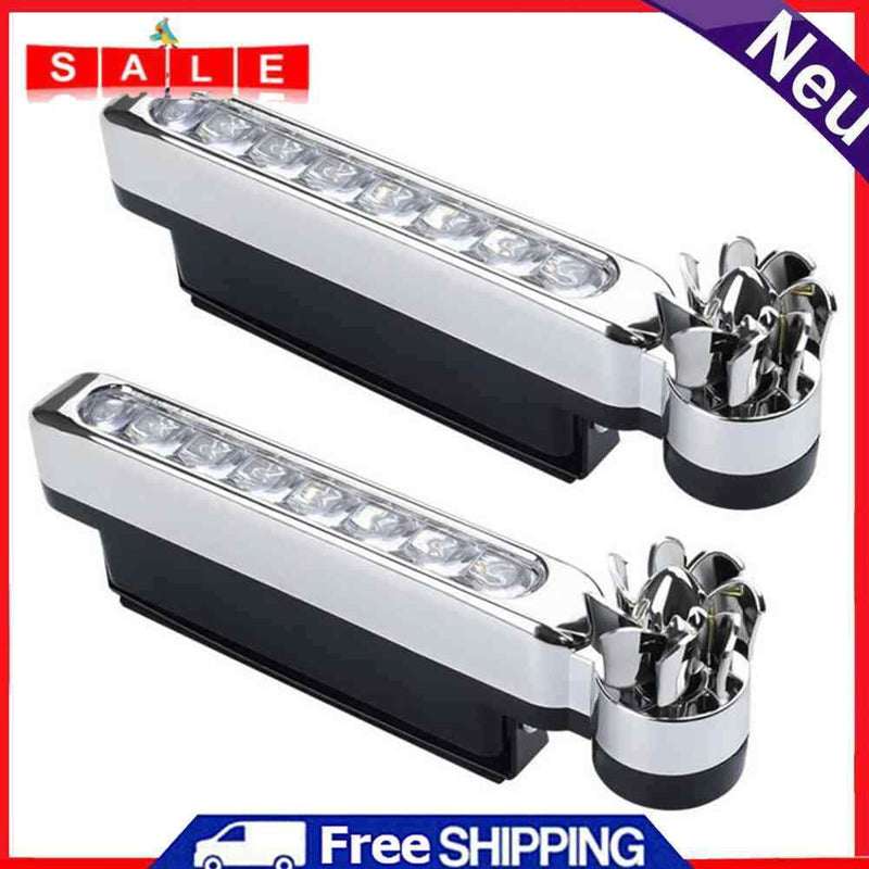 2pcs DRL Car Flexible LED Daytime Running Light Headlights Wind Powered Lamp