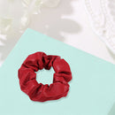French Women Scrunchie Solid Leather Hair Tie Rope Holder Elastic Hair Rubber