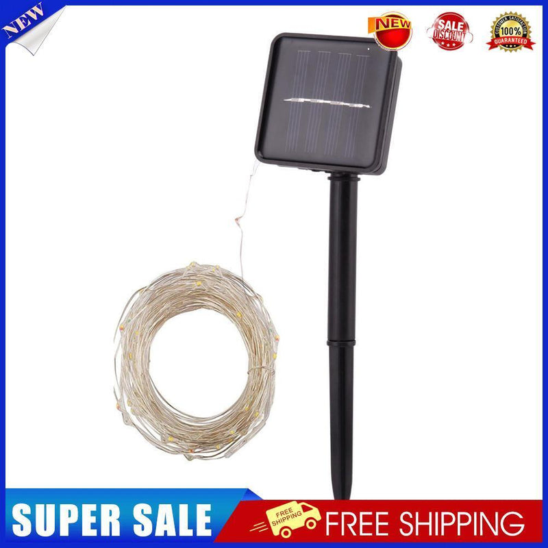 Solar Lamp Copper Wire Waterfall Fairy String Light Festival Decor (100LED)