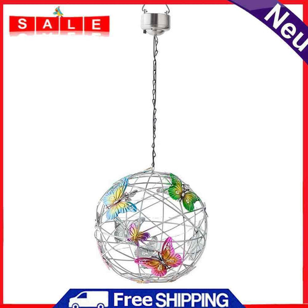 Solar Butterflies Round Ball Light Outdoor Waterproof Garden Decor Lighting Lamp