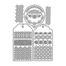 Metal cutting dies label frame set die scrapbook embossed craft photo card`