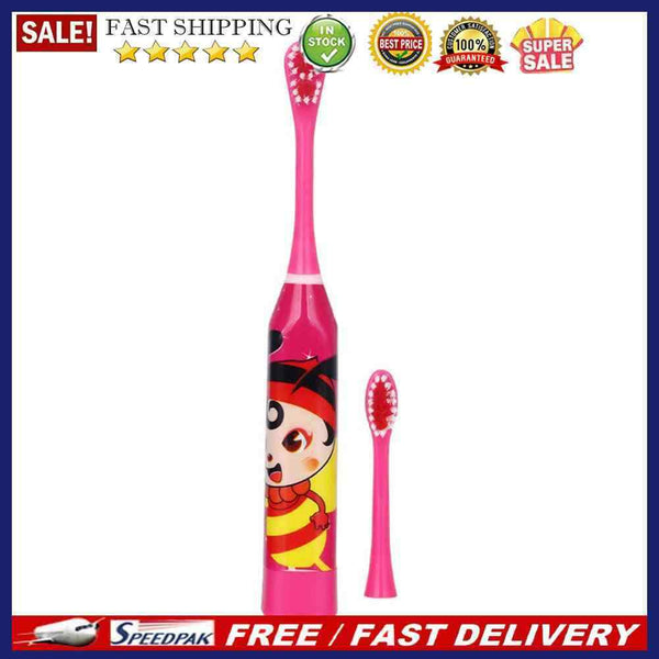 Children Auto Electric Toothbrush Ultrasonic Waterproof Tooth Brush (Red)