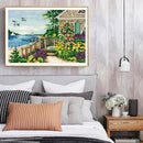 Cross Stitch Kits 11CT Stamped DIY Seaside Cabin Full Embroider Needlework