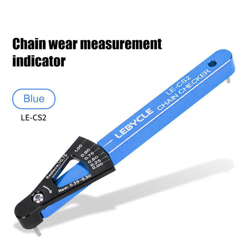 Lebycle MTB Road Bike Chain Wear Indicator Tool Bicycle Chain Gauge (Blue)