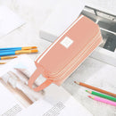 Korean Large Capacity Pencil Case Bags Zipper Solid Stationery Box (Pink) Newly