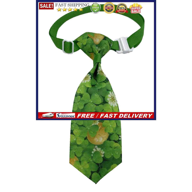 Dog Neck Tie - Irish Lucky Shamrock Collar for Male Female Pets for St. Patri