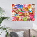 DIY Diamond Embroidery Drawing Kit 5D Colorful Donuts Bead Art for Wall Gift