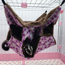 Small Animal Hammocks Warm Plush Hanging Pet 3 Layers Hideout (Purple) Newly