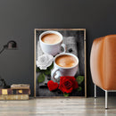 Painting By Numbers DIY Coffee Hand Painted Canvas Oil Art Picture Ornaments Kit