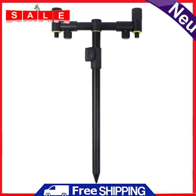 Carp Fishing Rod Holder Adjustable Fish Pole Stand with Bites Alarm Indicator