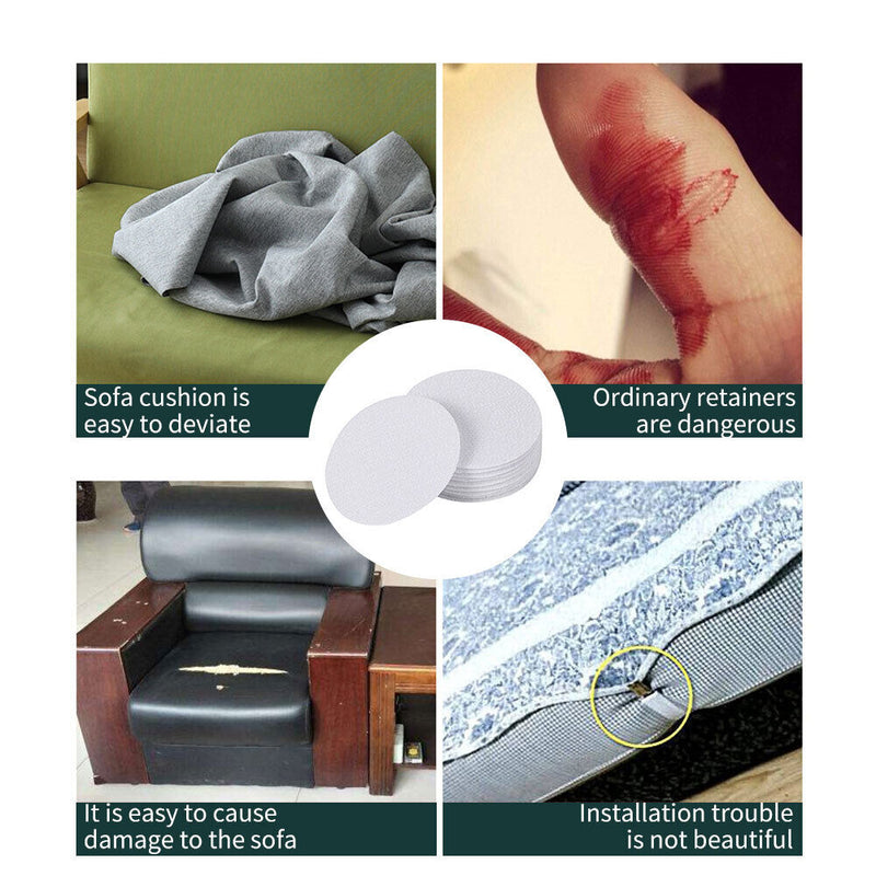 5pcs Fastener Adhesive Tape for Bed Sheet Sofa Carpet Anti Slip Pad (White)