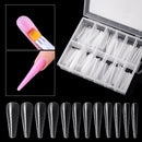 120pcs Nail Pieces Scaled Nail Extension Mold Glue Pointed Nails Manicure T