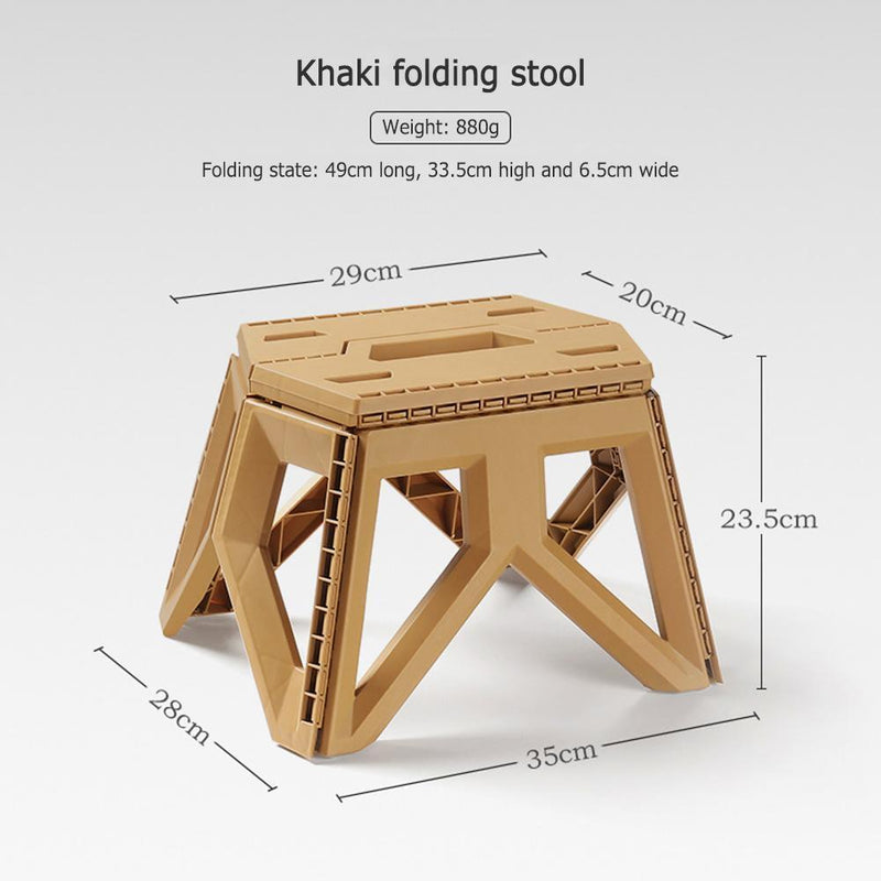 Outdoor Portable Folding Stool Camping Stools for Adults Children (Khaki)