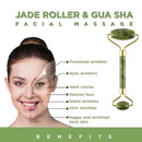 Face Neck Massage Kit Jade Roller & Scraper Set Anti Ageing Massager F3T2