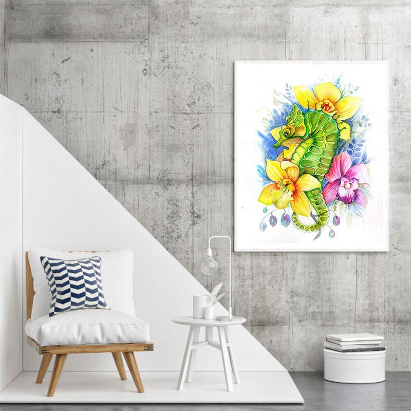 Animals in Flowers Partial Oil Paint By Numbers Kit DIY Wall Art Picture Craf