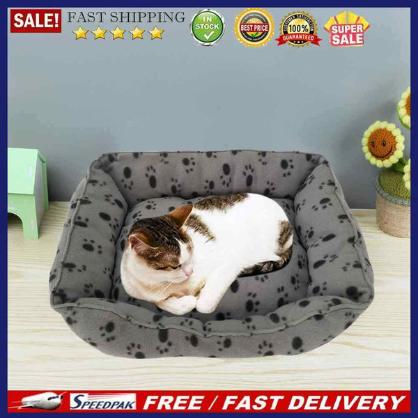 Plush Cat Bed Mat Machine Washable Square Dog Cat Kennel Breathable Pet Products