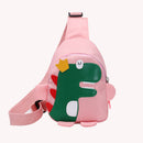 Kids Chest Bag Cute Fanny Cartoon Cross-body Money Pouch (Pink Dinosaur)