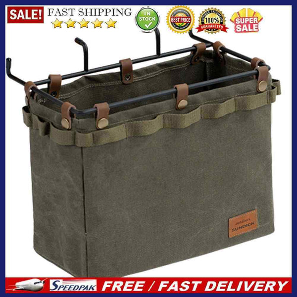 Camping Table Side Storage Bag Multifunction Canvas Bag with Hook (Green)