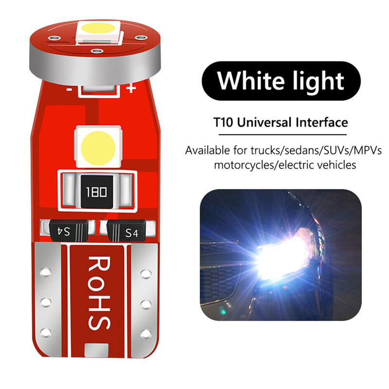 10pcs T10 3030 3SMD LED Wedge Car Clearance Light Bulbs (White LED+Red)