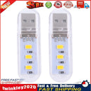 Mini Portable USB Book Light Bright Reading Lamp for PC (2pcs Yellow 3LED) Newly