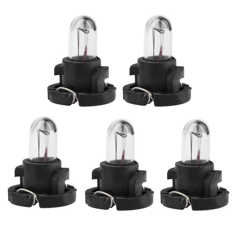 5PCS T4 12V Car Auto Interior Instrument Light Bulbs Dashboard Lamp Warm Light