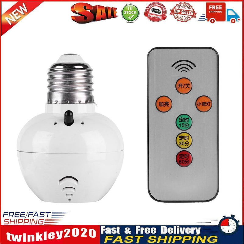E27 Wireless Remote Control Light Holder Switch Socket for LED Bulbs (A) Newly