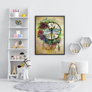 5D Diamond Painting Kit DIY Dragonfly Clock Full Round Drill Crafts Home Decor