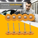 10pcs T-type Round Polishing Buffing Cloth Wheel Brush Rotary Tool (Yellow)