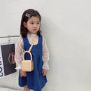 Kids Female Retro PU Leather Crossbody Bag Women Trending Mini Flap Handbag