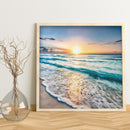 Full Embroidery Kits Seaside Sunset 11CT Stamped Needlework Home Decoration