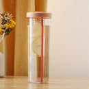 Plastic Water Bottle Straws Portable Tea Fruit Outdoor Travel Mug (Pink) Newly
