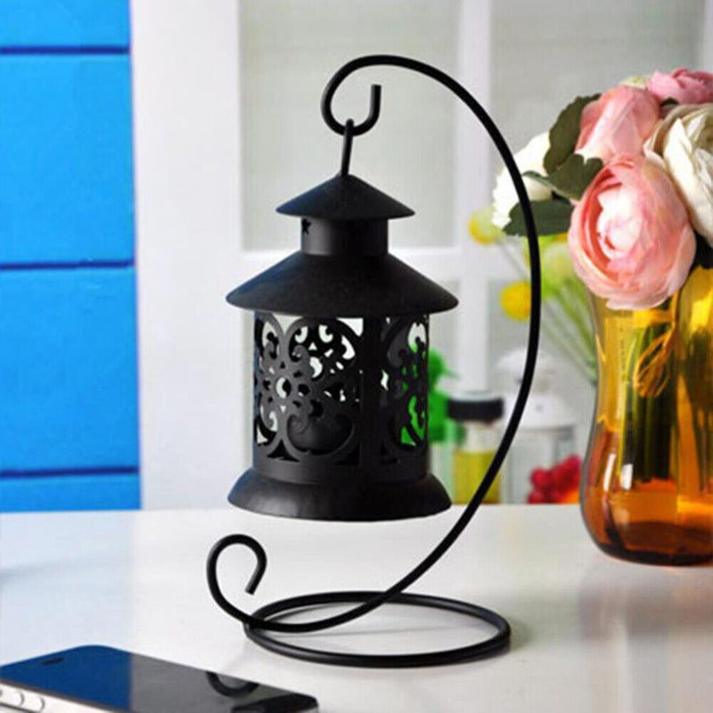 Hollow Candle Holder Hanging Cage Wrought Iron Lantern Candlestick Home Decor
