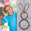 Handmade Easter Bunny Wreath DIY Folded Rattan Wreath Decoration (60cm)
