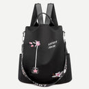 Oxford Backpack Flower Embroidery School Bags Women Travel Anti-theft Rucksack