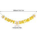 Daisy Flower Happy Birthday Banner Cloth/Paper Made DIY Decor Home Flower K3X7