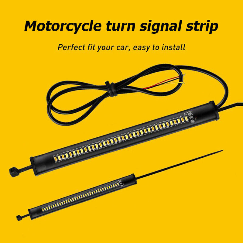 2pcs 36LED Motorcycle Turn Signal Light Strip Fork Strip Lamp Bar Accessories