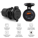 Dual USB Charger Car Boat QC 3.0 + QC 4.0 Type C Port Fast Charging USB Socket