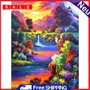 5D DIY Diamond Painting Landscape Full Round Drill Mosaic Picture Kit Wall Arts